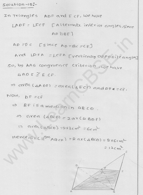 RD Sharma Class 9 solutions Chapter 15 Areas of parrallelograms and Triangles Ex 15.3 11