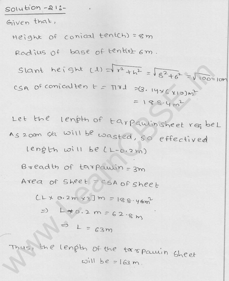 RD Sharma Class 9 solutions Chapter 20 Surface Area and volume of A Right Circular cone Ex 20.1 12