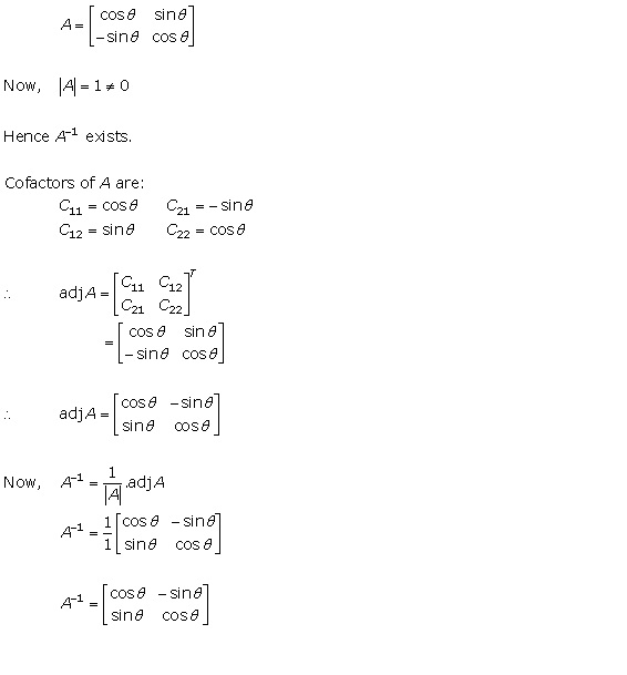 RD Sharma Class 12 Solutions Chapter 7 Adjoint and Inverse of Matrix Ex 7.1 Q7-i