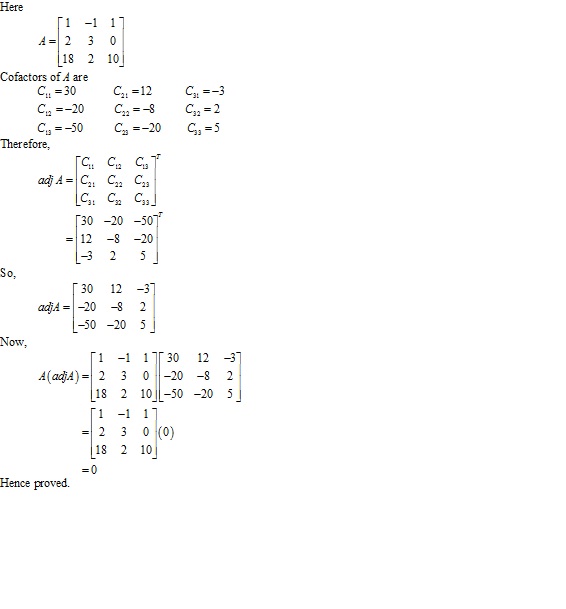 RD Sharma Class 12 Solutions Chapter 7 Adjoint and Inverse of Matrix Ex 7.1 Q3