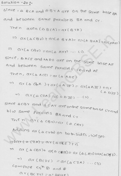 RD Sharma Class 9 solutions Chapter 15 Areas of parrallelograms and Triangles Ex 15.3 21