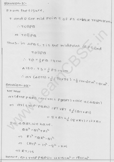 RD Sharma Class 9 solutions Chapter 15 Areas of parrallelograms and Triangles Ex 15.3 2