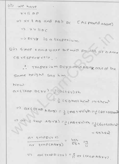 RD Sharma Class 9 solutions Chapter 15 Areas of parrallelograms and Triangles Ex 15.3 24