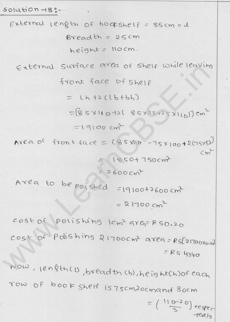 RD Sharma Class 9 solutions Chapter 18 Surface Area and volume of cuboid and cube Ex 18.1 Q 13
