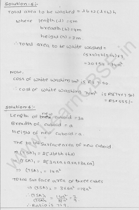 RD Sharma Class 9 solutions Chapter 18 Surface Area and volume of cuboid and cube Ex 18.1 Q 3