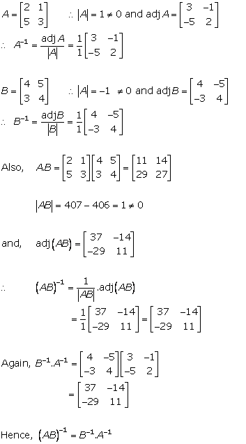 RD Sharma Class 12 Solutions Chapter 7 Adjoint and Inverse of Matrix Ex 7.1 Q10-ii