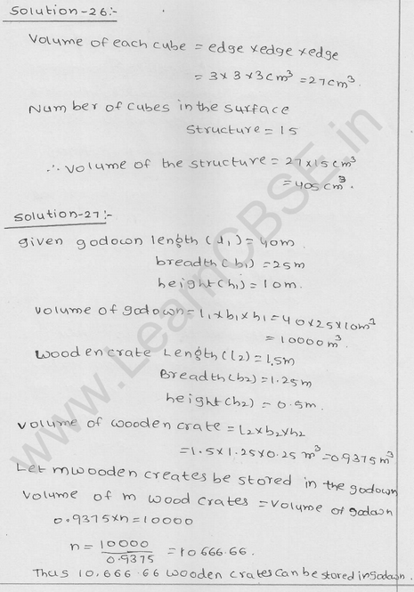 RD Sharma Class 9 solutions Chapter 18 Surface Area and volume of cuboid and cube Ex 18.2 Q 31