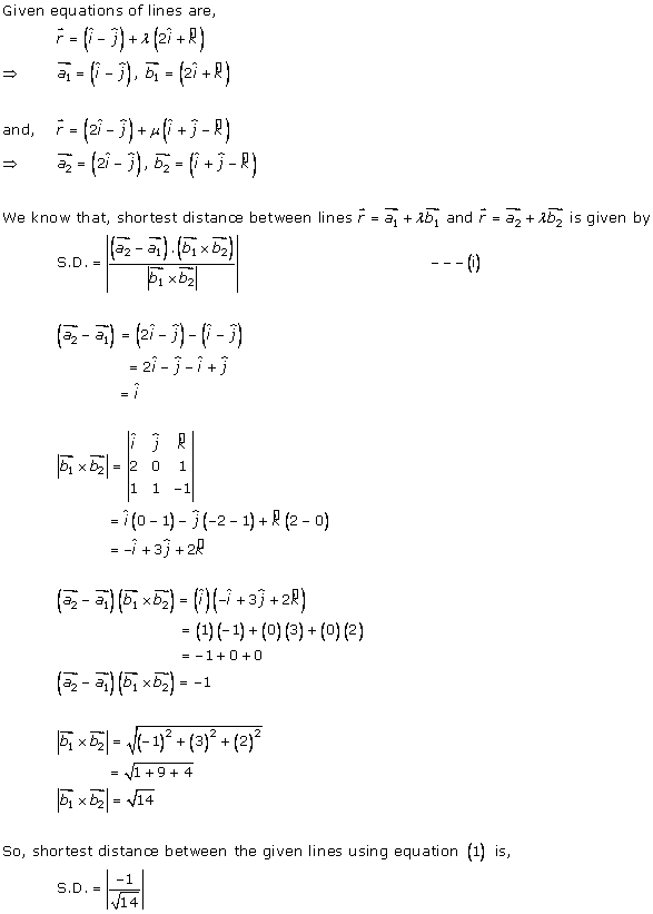 RD Sharma Solutions For Class 12 Straight Line in Space Ex 28.5 Q3-i