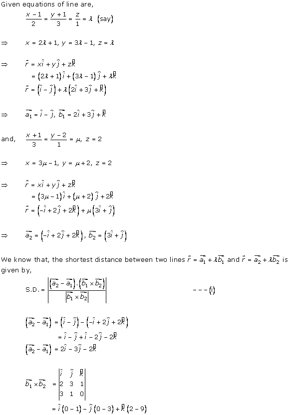 RD Sharma Class 12 Solutions Chapter 28 Straight Line in Space Ex 28.5 Q2-ii