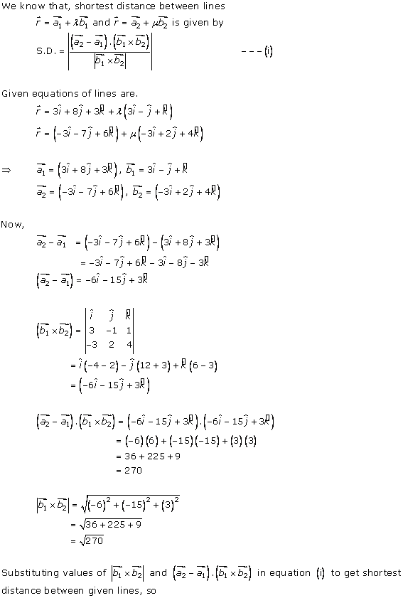 rd sharma solutions for class 12 free download Straight Line in Space Ex 28.5 Q1-i