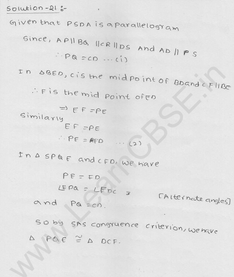 RD Sharma Class 9 solutions Chapter 15 Areas of parrallelograms and Triangles Ex 15.3 22
