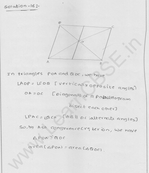 RD Sharma Class 9 solutions Chapter 15 Areas of parrallelograms and Triangles Ex 15.3 12