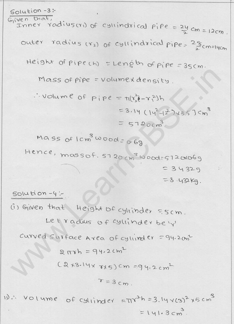 RD Sharma Class 9 solutions Chapter 19 Surface Area and volume of A Right Circular cylinder Ex 19.2 3