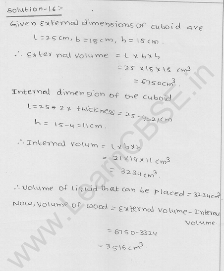 RD Sharma Class 9 solutions Chapter 18 Surface Area and volume of cuboid and cube Ex 18.2 Q 9