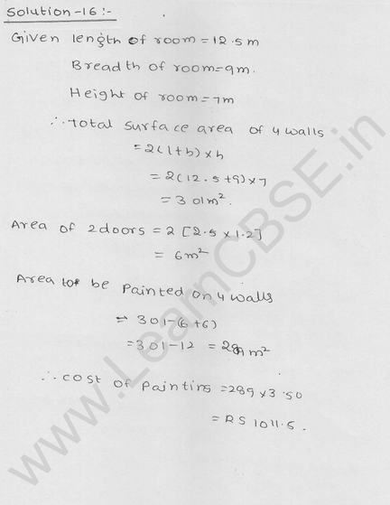 RD Sharma Class 9 solutions Chapter 18 Surface Area and volume of cuboid and cube Ex 18.1 Q 11