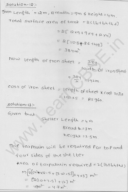 RD Sharma Class 9 solutions Chapter 18 Surface Area and volume of cuboid and cube Ex 18.1 Q 8