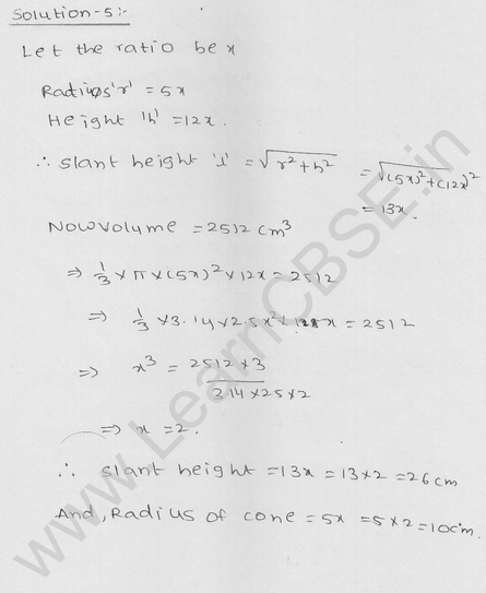 RD Sharma Class 9 solutions Chapter 20 Surface Area and volume of A Right Circular cone Ex 20.2 5