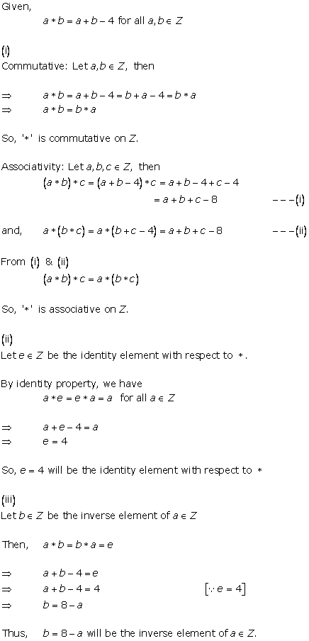 RD Sharma Class 12 Solutions Free online Chapter 3 Binary Operations Ex 3.4 Q1
