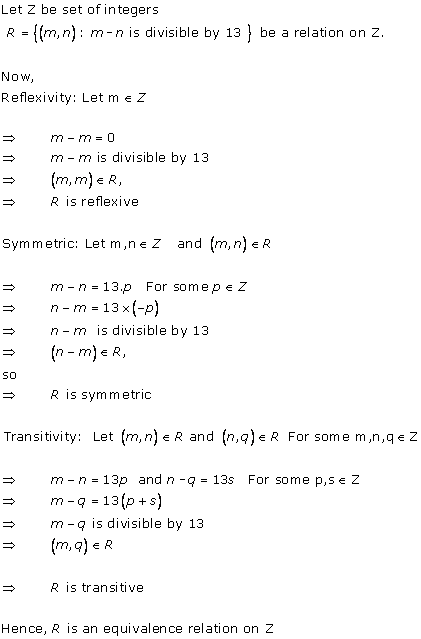 Free RD Sharma Class 12 Solutions Relations Chapter 1 Ex 1.2