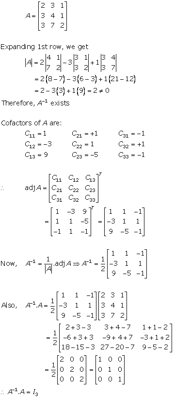 RD Sharma Class 12 Solutions Chapter 7 Adjoint and Inverse of Matrix Ex 7.1 Q9-ii