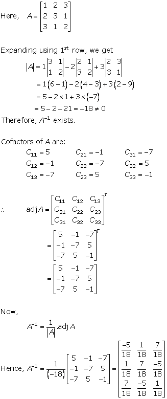RD Sharma Class 12 Solutions Chapter 7 Adjoint and Inverse of Matrix Ex 7.1 Q8-i