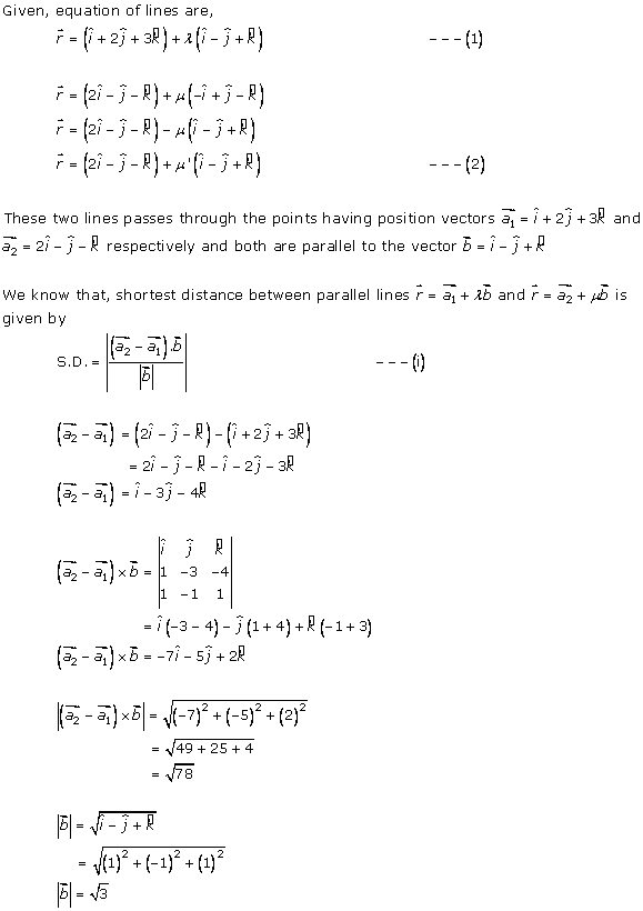 RD Sharma Solutions For Class 12 Straight Line in Space Ex 28.5 Q4-i