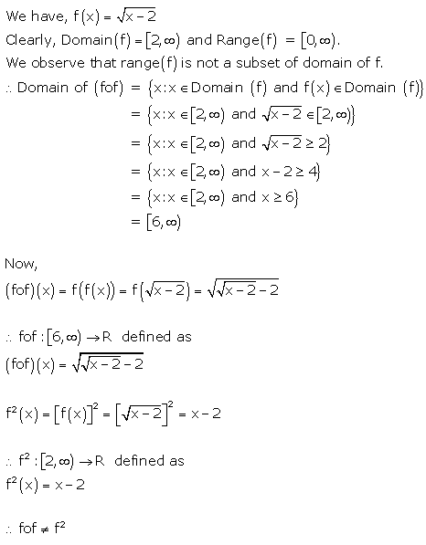 RD Sharma Class 12 Solutions Free online Chapter 2 Functions Ex2.3 Q11-iv