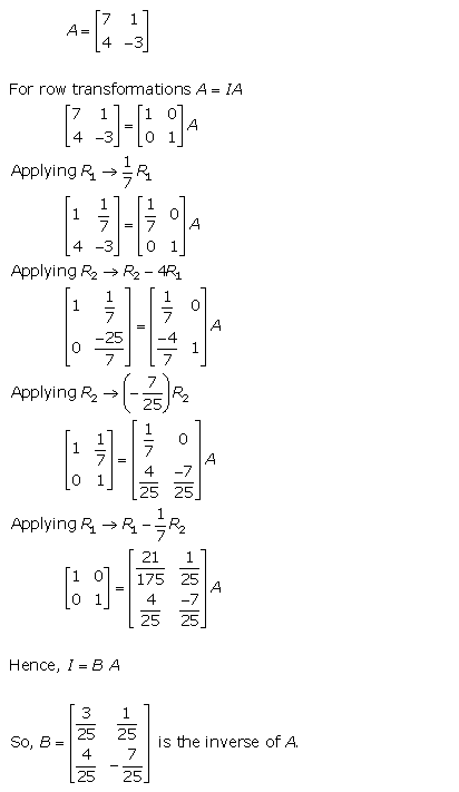 RD Sharma Class 12 Solutions Chapter 7 Adjoint and Inverse of Matrix Ex 7.2 Q1
