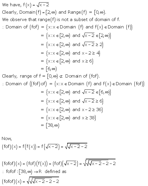 RD Sharma Class 12 Solutions Free online Chapter 2 Functions Ex2.3 Q11-ii