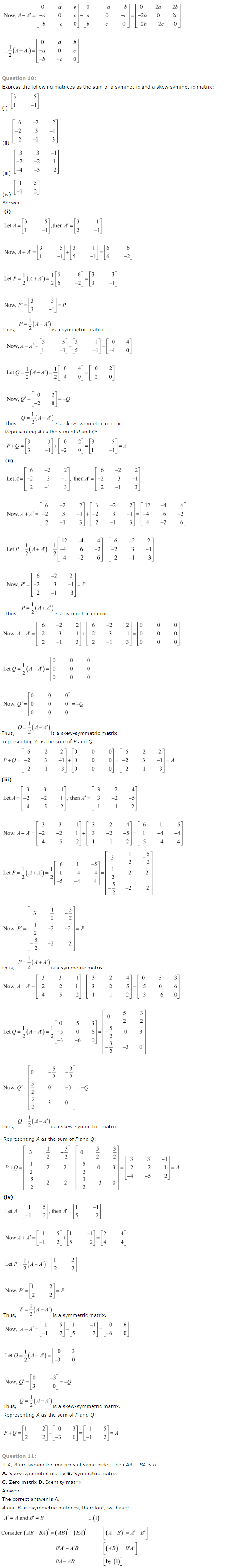 CBSE NCERT Solutions for Class 12 Maths
