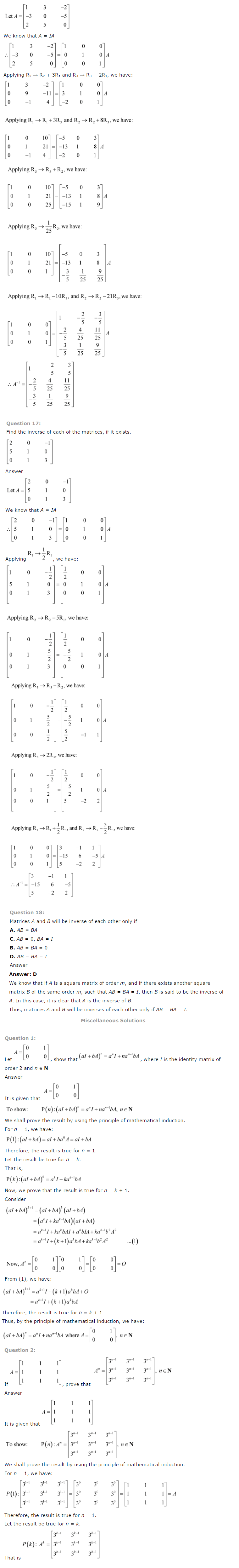 CBSE NCERT Solutions for Class 12 Maths
