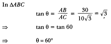 Applications of Trigonometry Height and Distance Class 10 Q 8