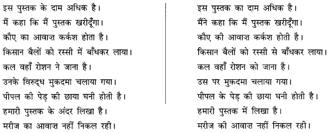 CBSE Class 10 Hindi B व्याकरण अशुद्धि शोधन 9