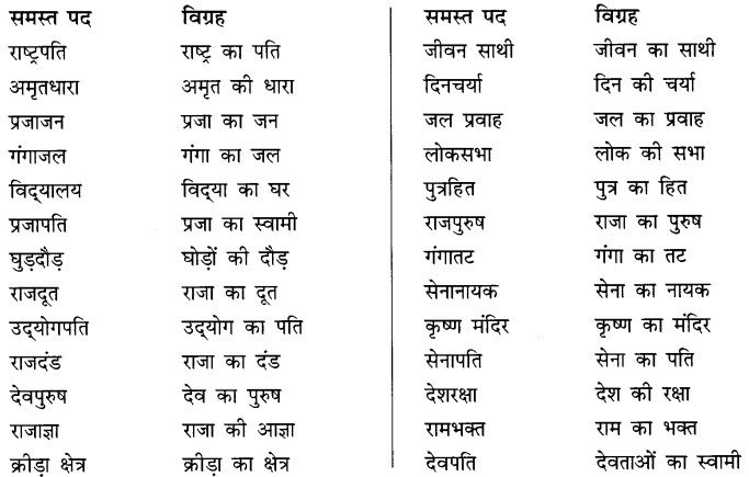 CBSE Class 10 Hindi B व्याकरण समास 8