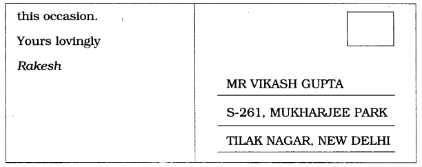 CBSE Class 7 English Postcard Writing Q3