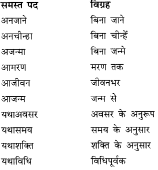 CBSE Class 9 Hindi A व्याकरण समास 3