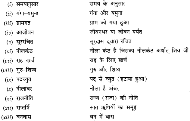 CBSE Class 9 Hindi A व्याकरण समास 32
