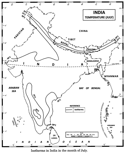 Class 11 Geography NCERT Solutions Chapter 4 Climate Map Skills Q3.1