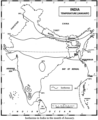 Class 11 Geography NCERT Solutions Chapter 4 Climate Map Skills Q3