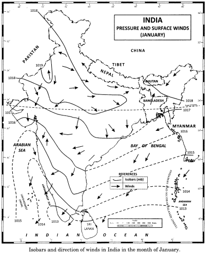 Class 11 Geography NCERT Solutions Chapter 4 Climate Map Skills Q4
