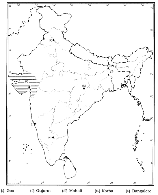 Class-12-Geography-NCERT-Solutions-Chapter-12-Geographical-Perspective-on-Selected-Issues-and-Problems-Map-Based-Questions-Q1