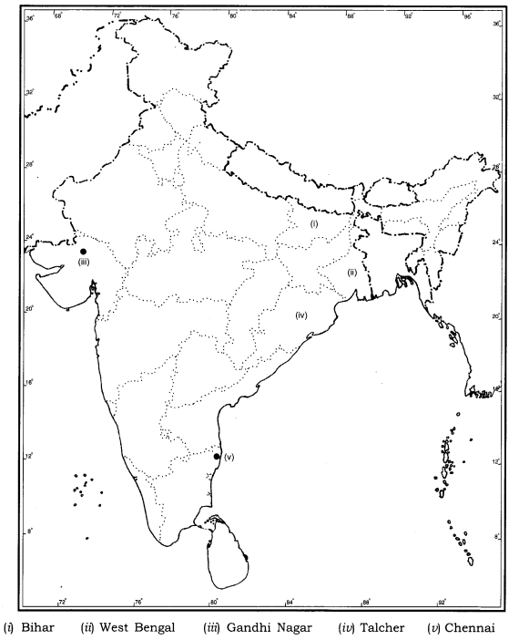 Class 12 Geography NCERT Solutions Chapter 12 Geographical Perspective on Selected Issues and Problems Map Based Questions Q2
