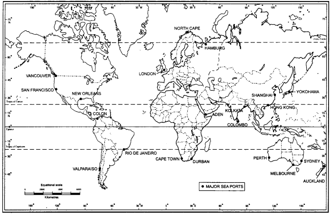 Class 12 Geography NCERT Solutions Chapter 8 Transport and Communication Map Based Questions Q6