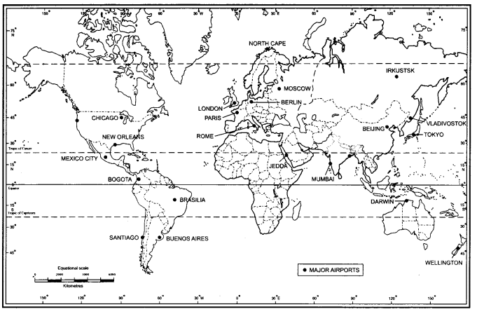 Class 12 Geography NCERT Solutions Chapter 8 Transport and Communication Map Based Questions Q7