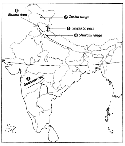 Class 9 Geography Map Work Chapter 1 India-Size and Location a6.1