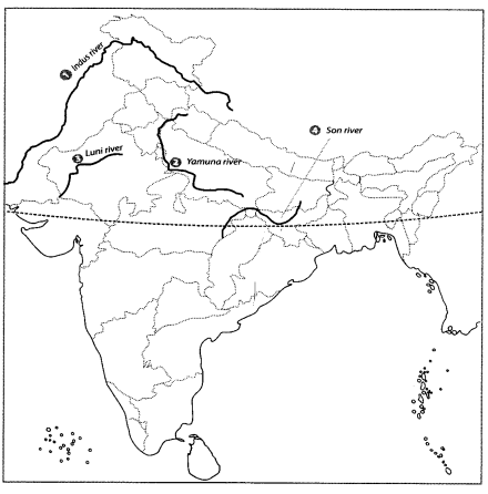 Class 9 Geography Map Work Chapter 3 Drainage a5.1