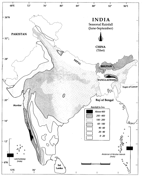 Class 9 Geography Map Work Chapter 4 Climate 00