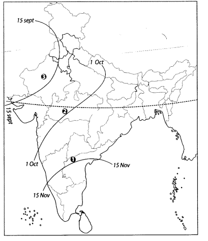 Class 9 Geography Map Work Chapter 4 Climate a1.1