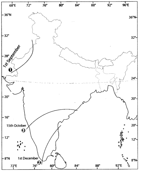 Class 9 Geography Map Work Chapter 4 Climate a2.1