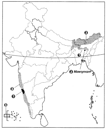 Class 9 Geography Map Work Chapter 4 Climate a3.1